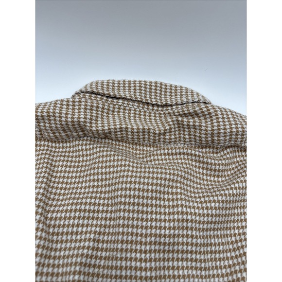 Banana Republic Untucked Fit Mens Long Sleeve Shirt Brown Houndstooth Size XL - Picture 12 of 12